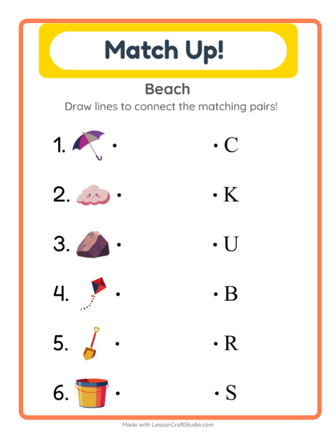 Preview of Picture Trail worksheet featuring Tools for kindergarten