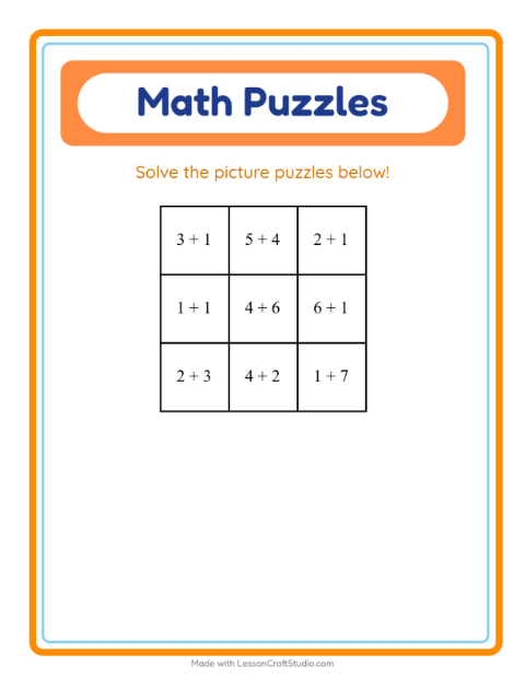 Math Puzzle with Birds — Grade 2 — 2