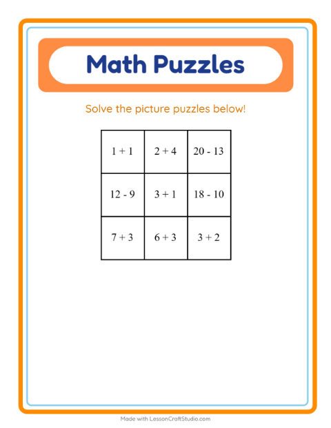 Math Puzzle with Birds — Grade 2