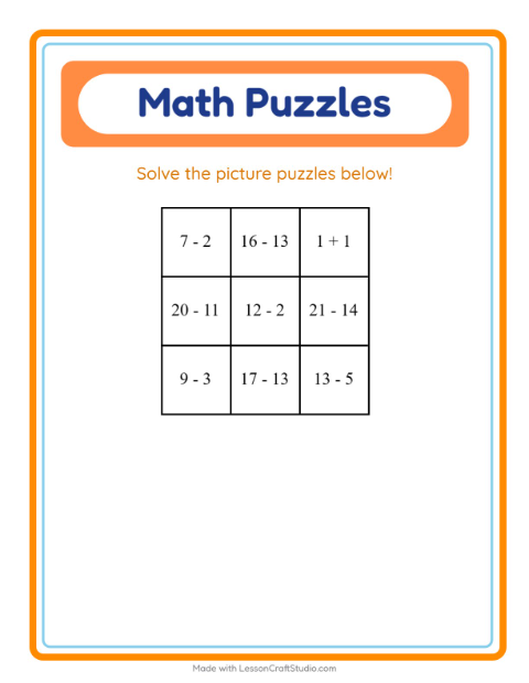 Math Puzzle with Breakfast — Grade 2