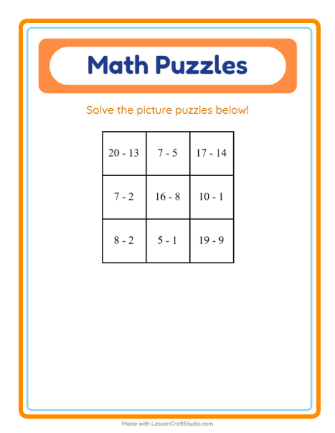 Math Puzzle with Things That Fly — Grade 1 — 3