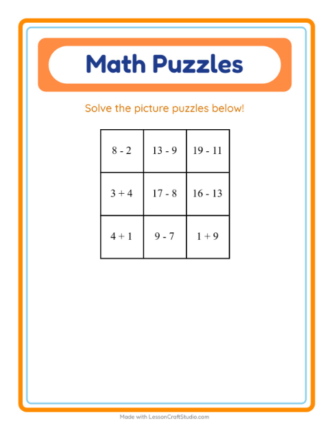 Preview of Subtraction worksheet featuring Camping for kindergarten