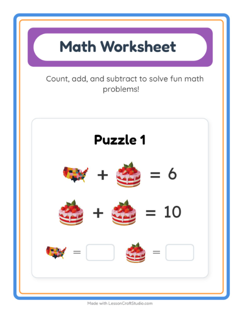 Symbol Math with 4th of July