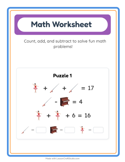 Preview of Find And Count worksheet featuring Activities for preschool