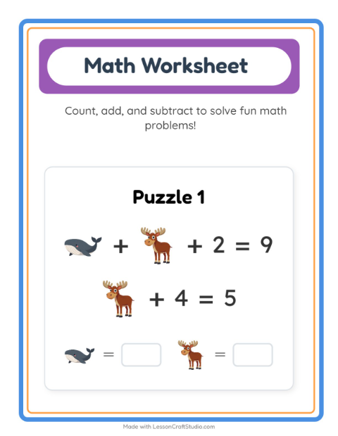 Symbol Math with Animals
