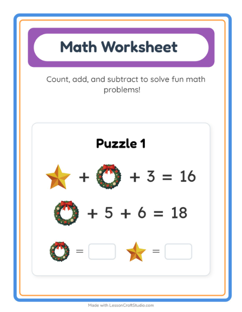 Symbol Math with Christmas