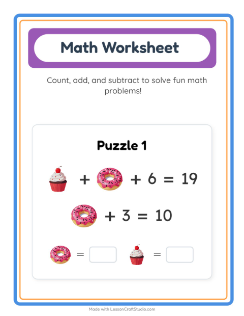 Symbol Math with Desserts and Sweets