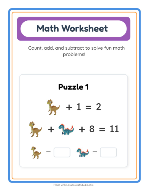 Symbol Math with Dinosaurs