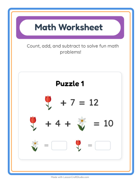 Symbol Math with Flowers
