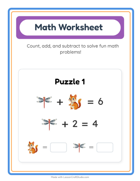 Symbol Math with Forest Creatures