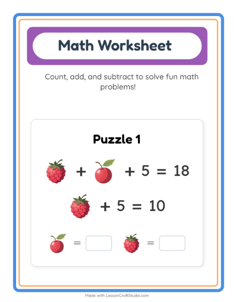 Preview of Picture Sort worksheet for kindergarten
