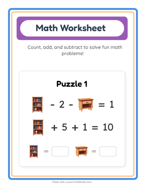 Symbol Math with Furniture