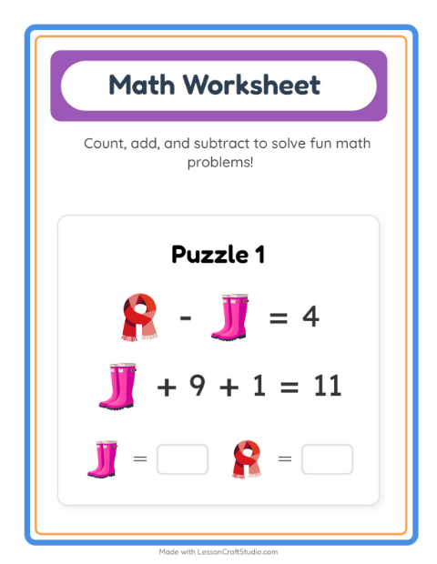 Preview of Math Worksheet worksheet featuring Weather for kindergarten