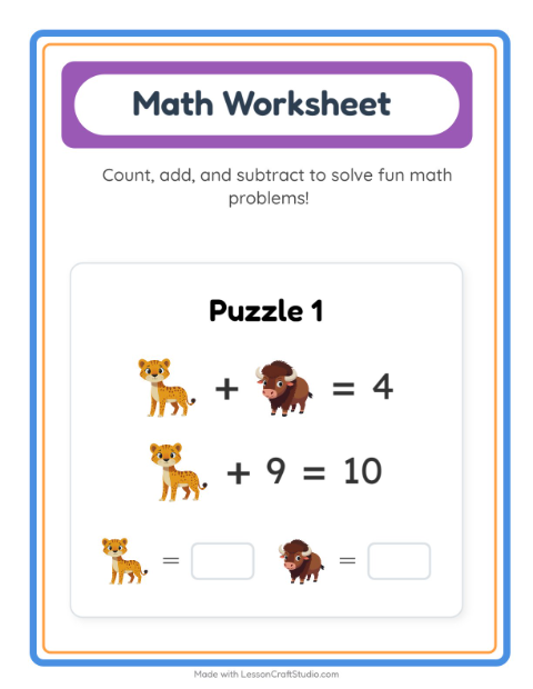 Symbol Math with Zoo Animals