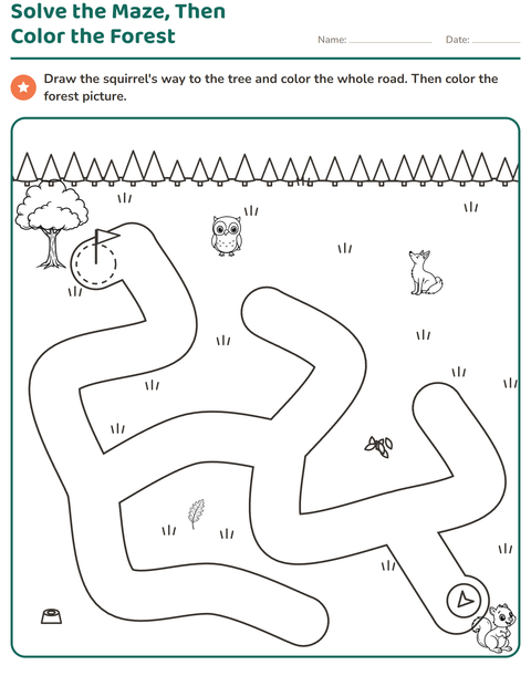 Preview of Maze Puzzles worksheet for kindergarten