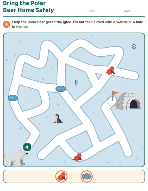 Preview of Avoid the Walruses: Get the Polar Bear Home Safely
