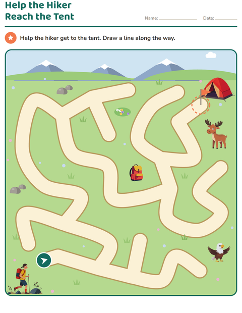 Preview of Maze Puzzles worksheet for kindergarten
