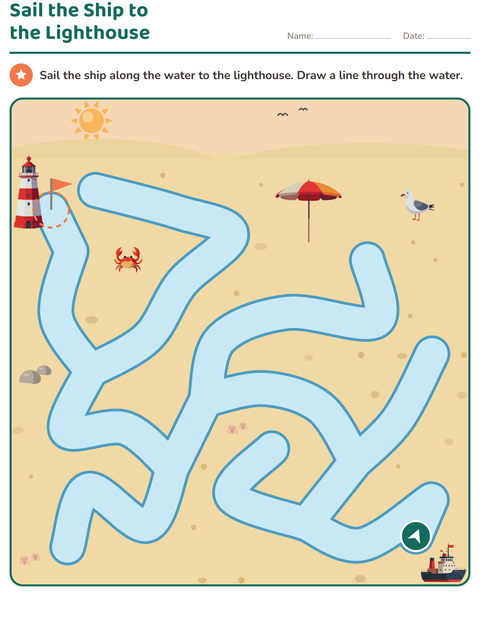 Preview of Maze Puzzles worksheet for kindergarten