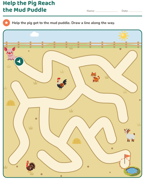 Preview of Maze Puzzles worksheet for kindergarten