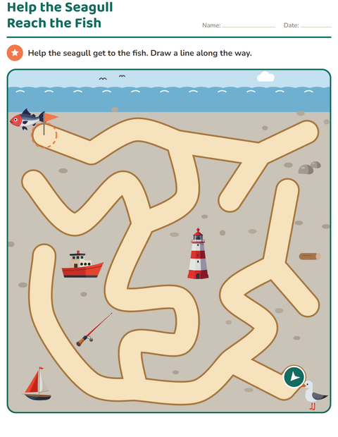 Preview of Maze Puzzles worksheet for kindergarten