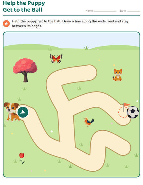 My First Maze: Help the Puppy Reach the Ball
