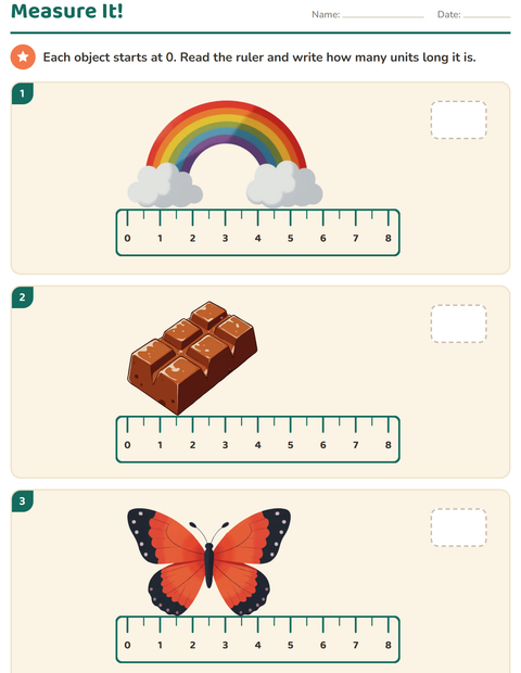 Preview of Measurement worksheet featuring Easter for grade 2