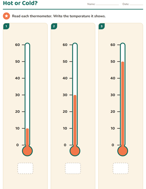 Preview of Measurement worksheet for grade 3