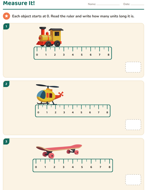 Preview of Measurement worksheet featuring Toys for grade 2