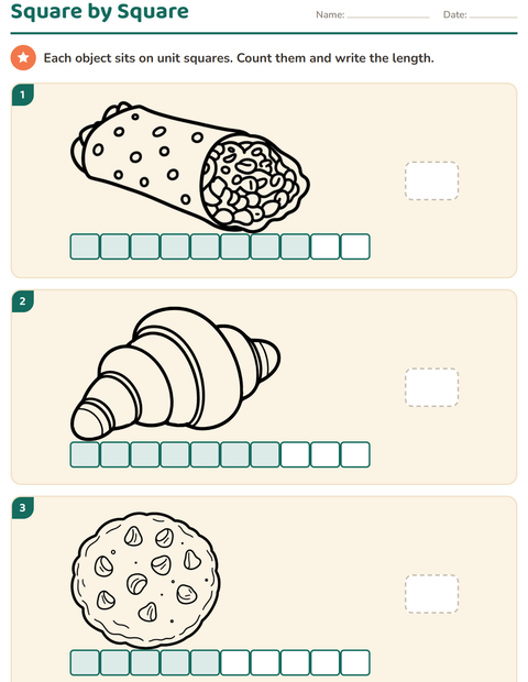 Preview of Measurement worksheet featuring Food BW for grade 1