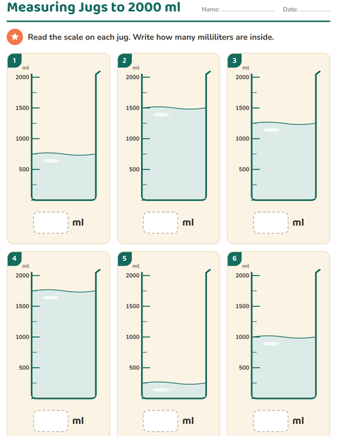 Preview of Measurement worksheet for grade 2
