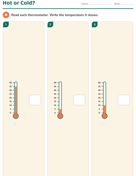 Preview of Measurement worksheet for grade 3