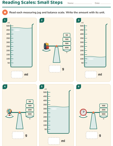 Preview of Measurement worksheet featuring Classroom for grade 2