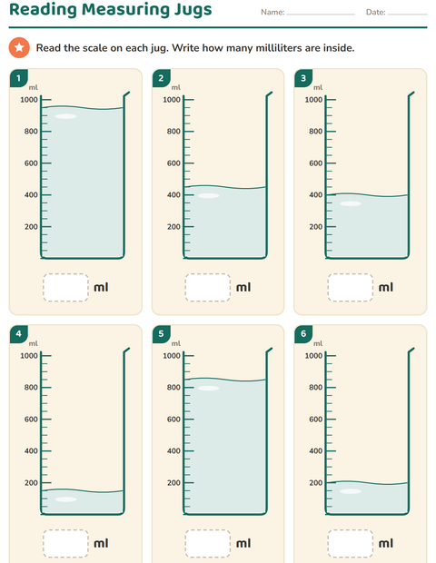 Preview of Measurement worksheet for grade 2