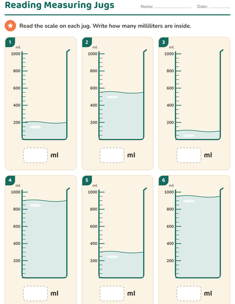Preview of Measurement worksheet for grade 2