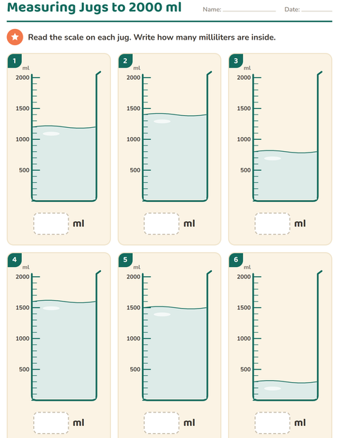 Preview of Measurement worksheet for grade 2