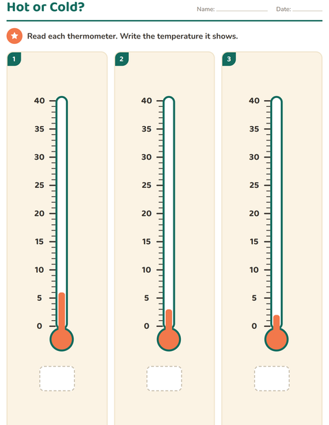 Preview of Measurement worksheet for grade 3