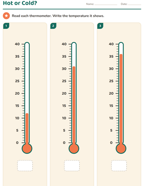 Preview of Measurement worksheet for grade 3