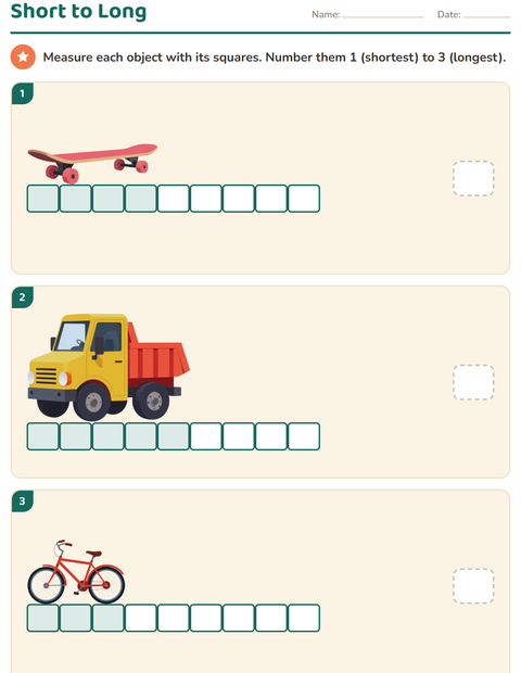 Preview of Measurement worksheet featuring Toys for grade 1
