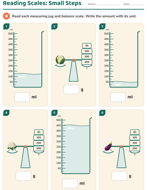 Preview of Measurement worksheet featuring Vegetables for grade 2