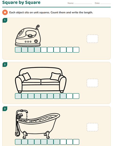 Preview of Measurement worksheet featuring Household BW for grade 1