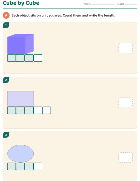 Preview of Measurement worksheet featuring Shapes for grade 1