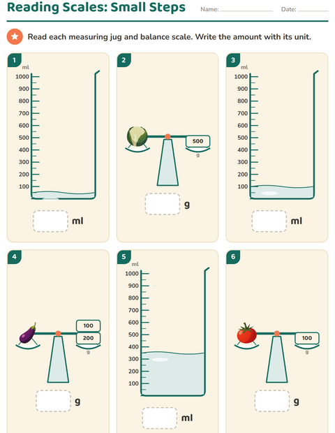 Preview of Measurement worksheet featuring Vegetables for grade 2