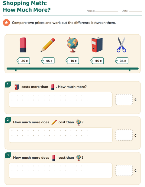 Preview of Counting Money worksheet featuring Classroom for grade 2