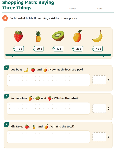 Shopping Math: Three Prices in Every Basket