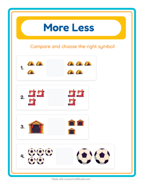 More or Fewer with Activities