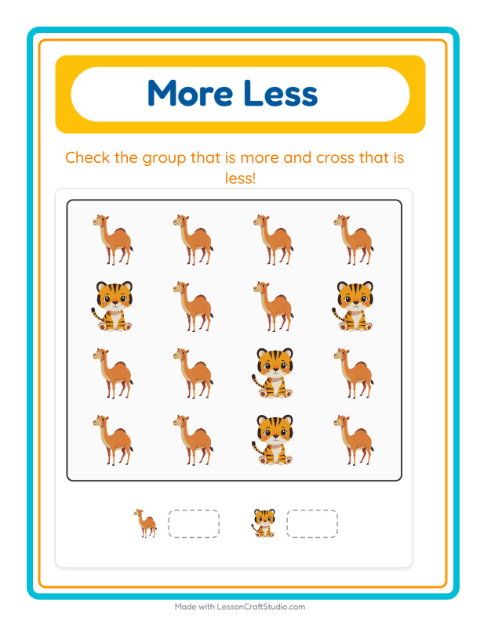 More or Fewer with Animals — 3