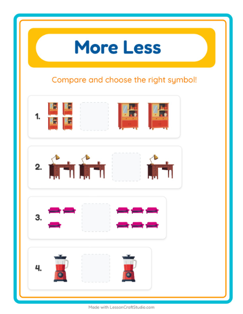 More or Fewer with Household Things