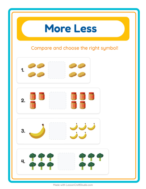 More or Fewer with Supermarket Things