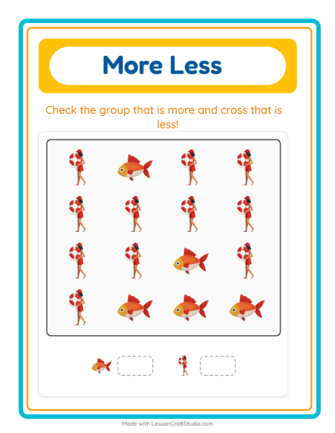 More or Fewer with Beach Things — 3