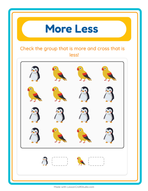 More or Fewer with Birds — 3